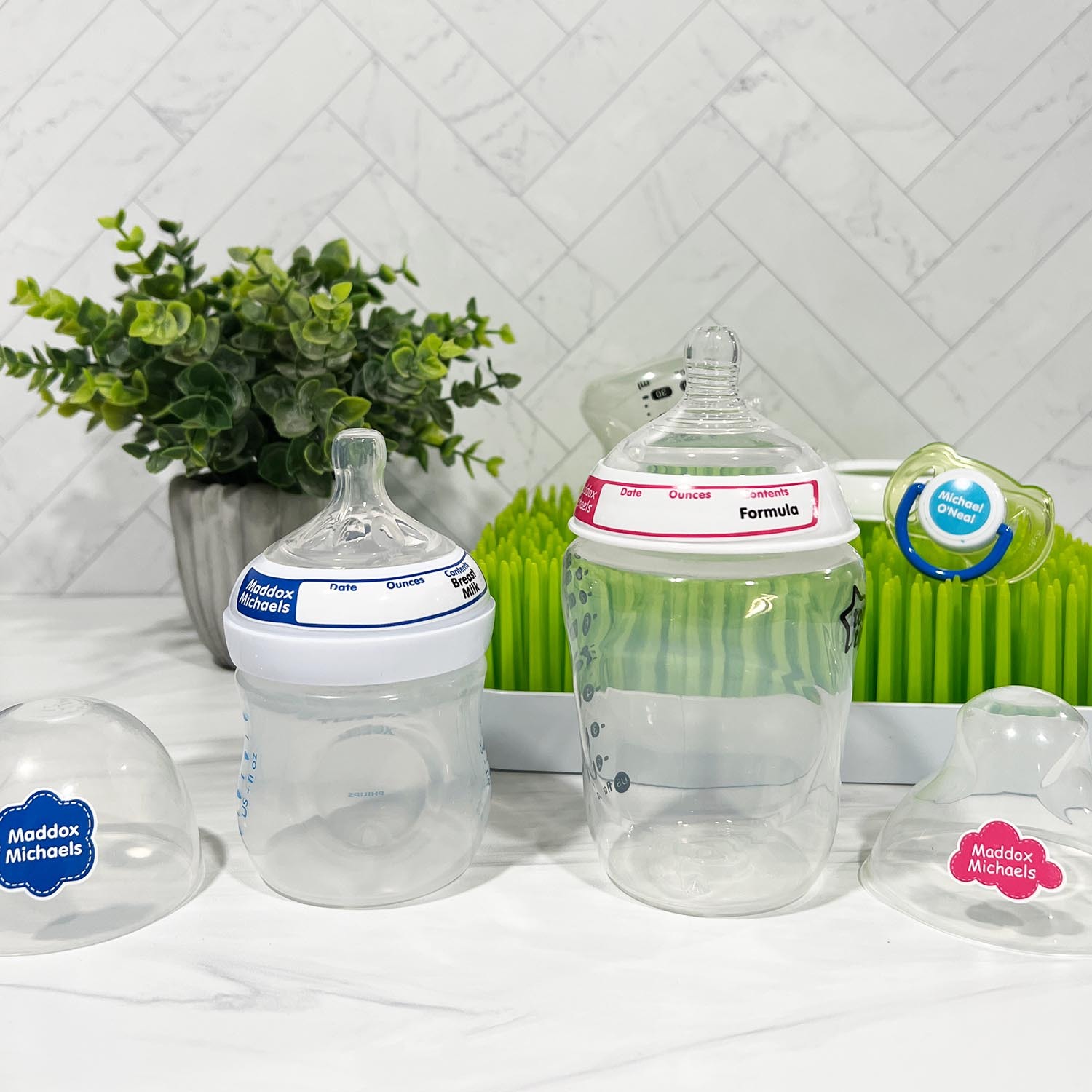 Bottle warmer safe labels - curved rim for Dr Browns and standard bottles